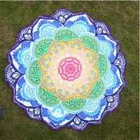 Hot Women Chic Tassel Indian Mandala Tapestry Lotus Printed Bohemian Beach Towel Yoga Mat Sunblock Round Bikini Cover-Up Blanket