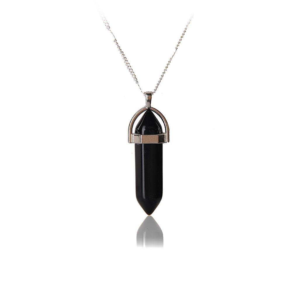 Healing stone suspension crystal necklace