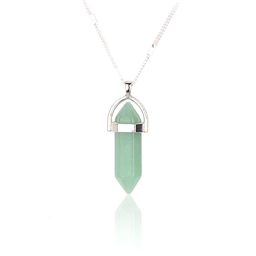 Healing stone suspension crystal necklace