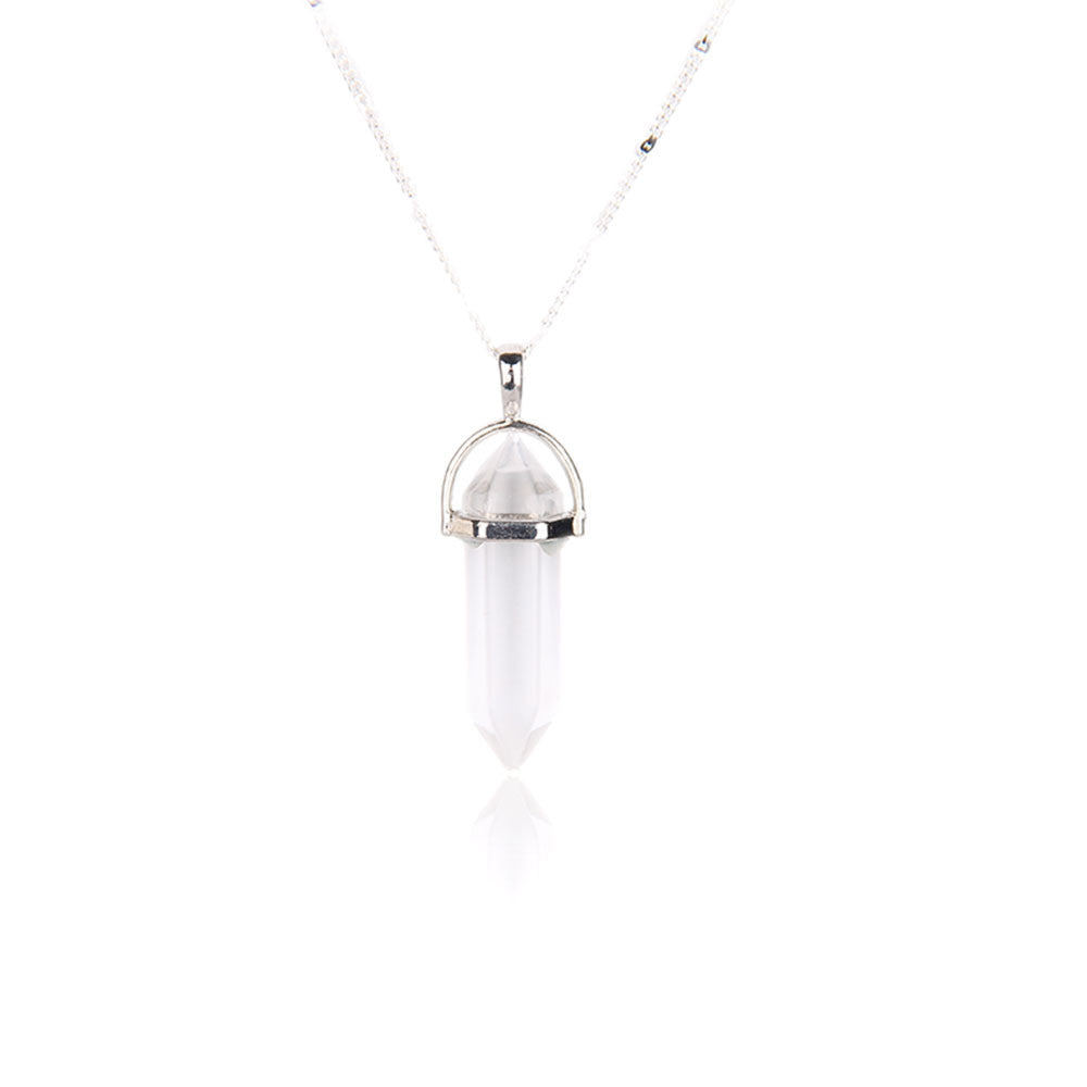 Healing stone suspension crystal necklace