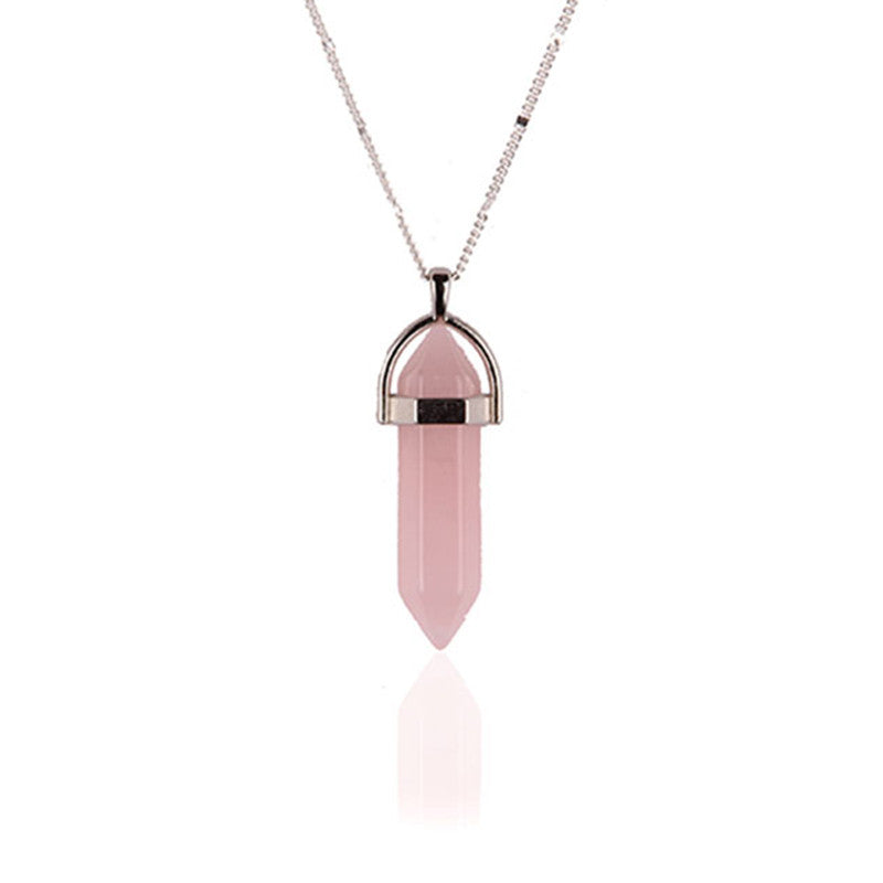 Healing stone suspension crystal necklace