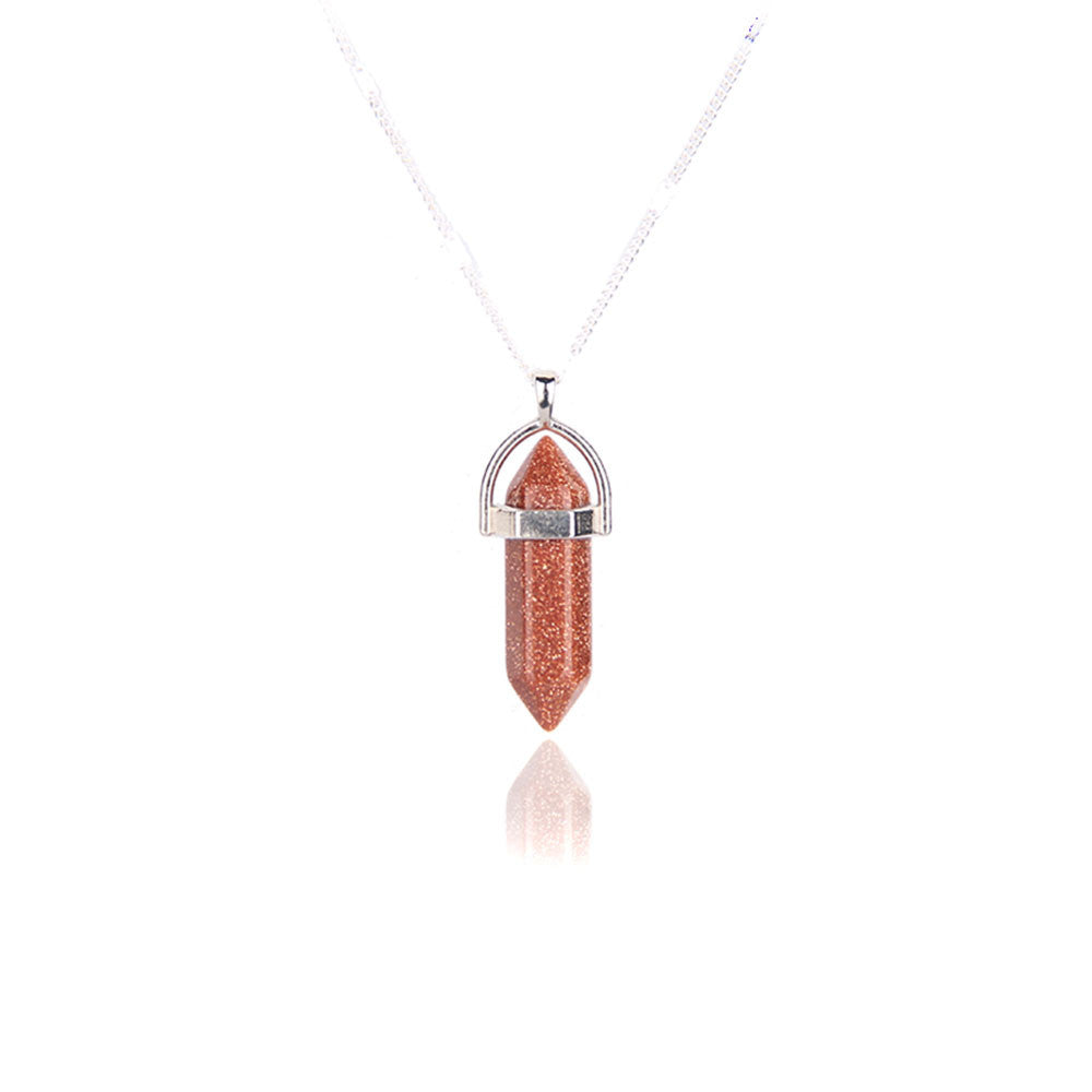 Healing stone suspension crystal necklace