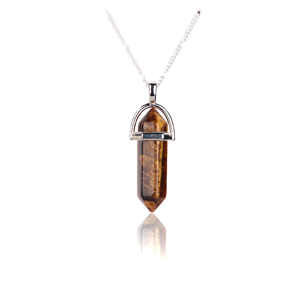 Healing stone suspension crystal necklace