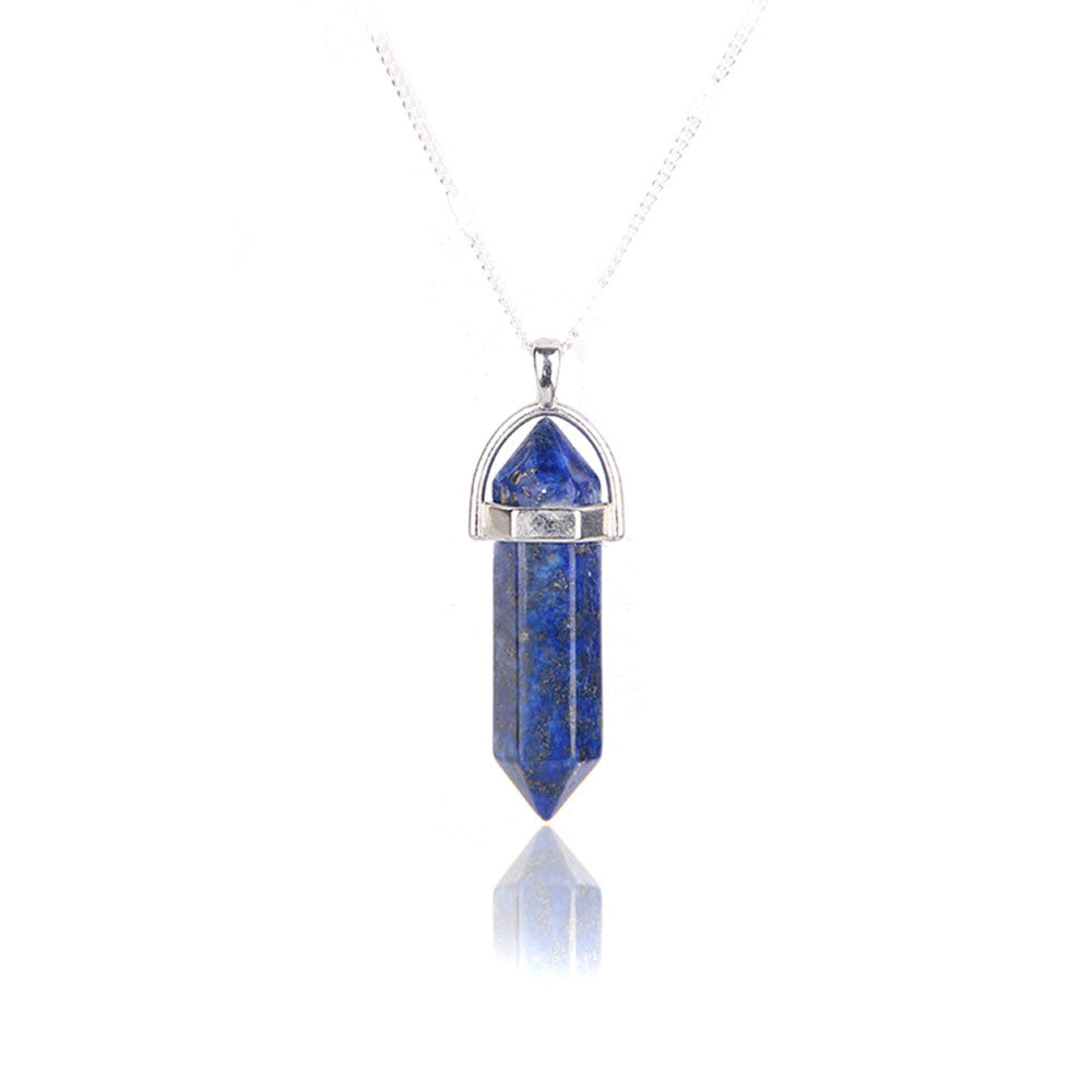 Healing stone suspension crystal necklace