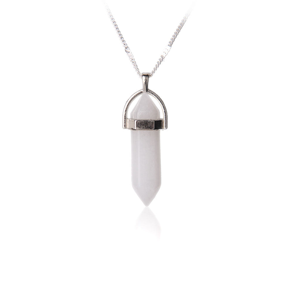Healing stone suspension crystal necklace