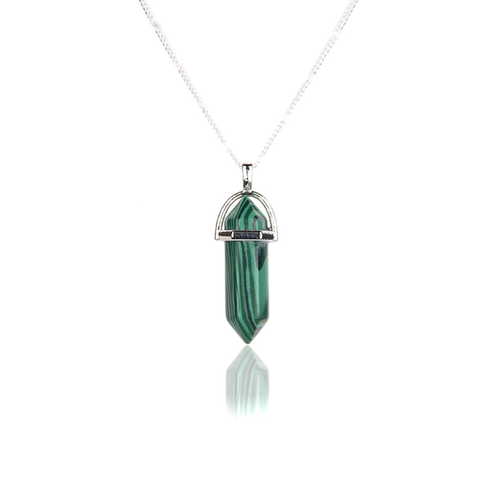 Healing stone suspension crystal necklace