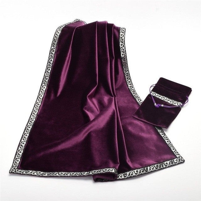 Altar Tarot Cards Bag Party Table Cloth Tablecloth Divination Wicca Velvet Tapestry Vintage Retro Black Purple Blue 904-584