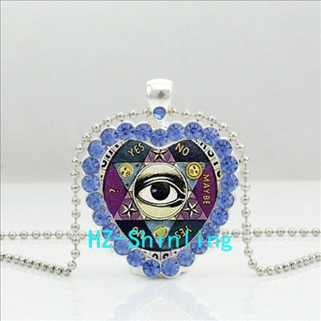 New Tarot Card Heart Necklace Talking Board Crystal Pendant Jewelry Heart Shaped Necklace Ball Chain