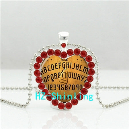 New Tarot Card Heart Necklace Talking Board Crystal Pendant Jewelry Heart Shaped Necklace Ball Chain