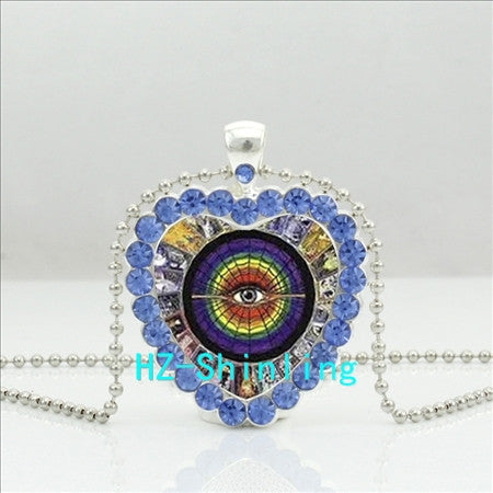 New Tarot Card Heart Necklace Talking Board Crystal Pendant Jewelry Heart Shaped Necklace Ball Chain