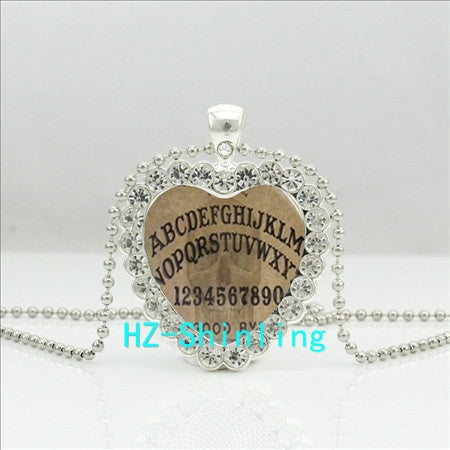 New Tarot Card Heart Necklace Talking Board Crystal Pendant Jewelry Heart Shaped Necklace Ball Chain