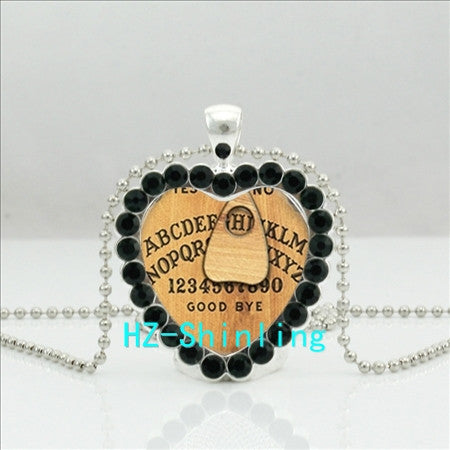 New Tarot Card Heart Necklace Talking Board Crystal Pendant Jewelry Heart Shaped Necklace Ball Chain