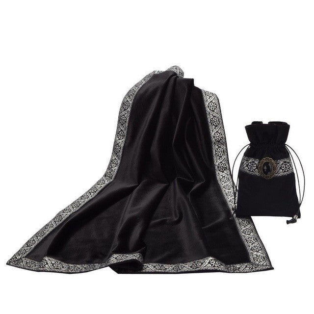 Altar Tarot Cards Bag Table Cloth Tablecloth Divination Wicca Velvet Tapestry Vintage Retro With Gem Black Purple Blue 904-583