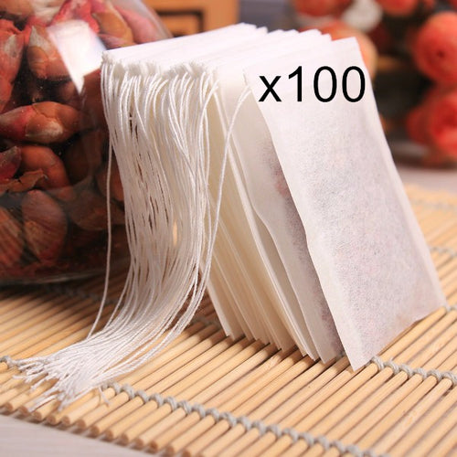 100Pcs - 5.5 x 7CM Empty Scented Tea Bags With String